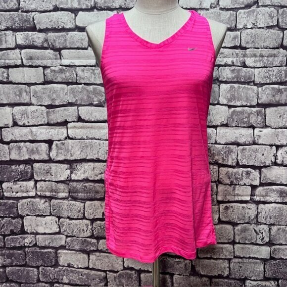 Nike Tops - Nike Dri Fit Pink Racer Back Tank Size L